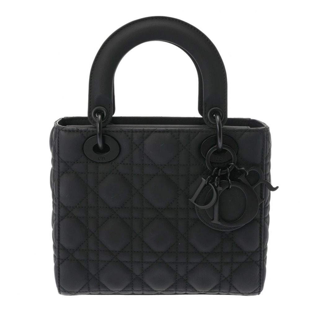 CHRISTIAN DIOR Cannage Lady Black Ultra Matte Calf Shoulder Bag